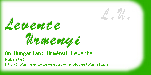 levente urmenyi business card