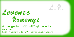 levente urmenyi business card